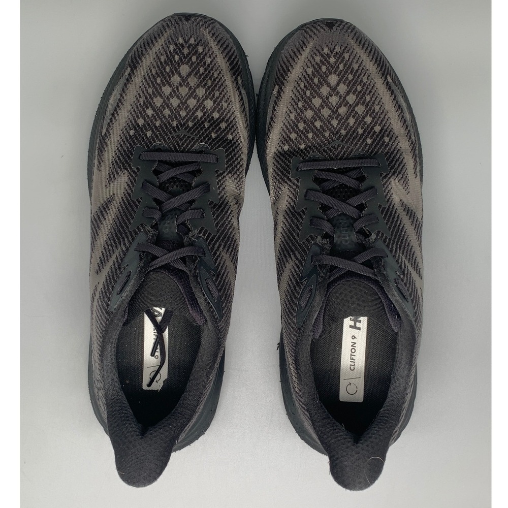Hoka One Clifton 9 Black Running Shoes Men's Size 12.5D - Picture 4 of 10